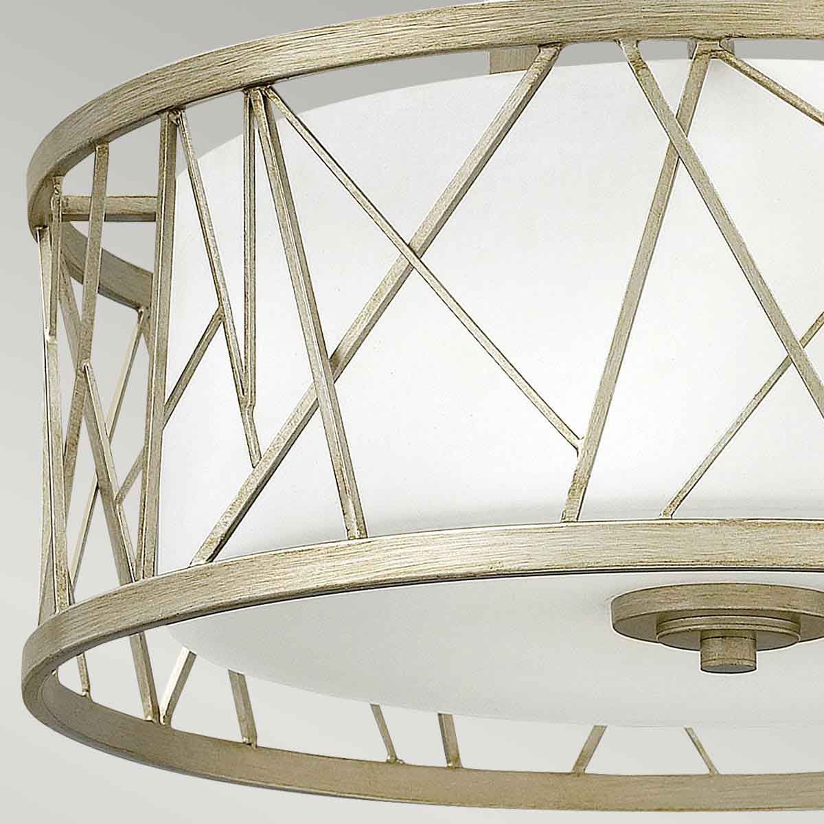 Nest 3-flammig, halbbündig - Blattsilber, Leinenglas - Elsteadlighting - leuchtengrosshandel24