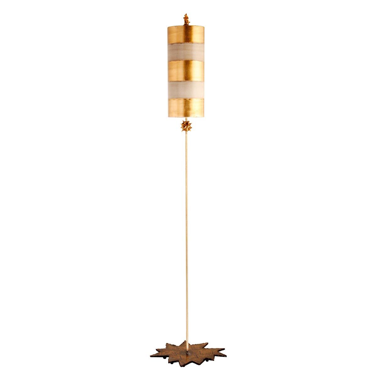 Nettle 1-flammige Stehlampe - Blattgold und Taupe - Elsteadlighting - leuchtengrosshandel24