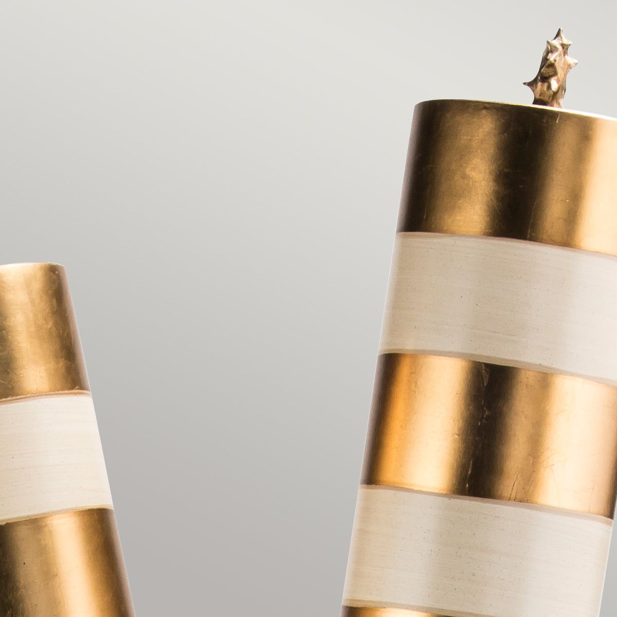 Nettle Luxe Stehlampe mit 2 Lichtern, Gold und Taupe - Elsteadlighting - leuchtengrosshandel24