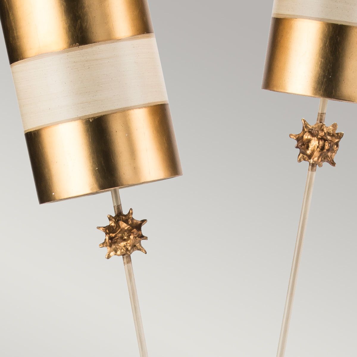 Nettle Luxe Stehlampe mit 2 Lichtern, Gold und Taupe - Elsteadlighting - leuchtengrosshandel24