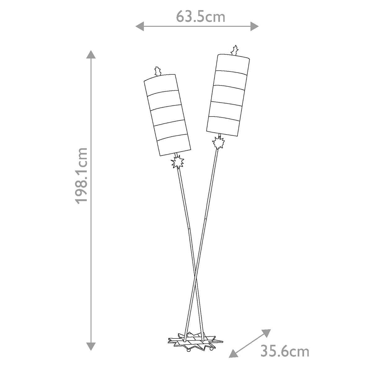 Nettle Luxe Stehlampe mit 2 Lichtern, Gold und Taupe - Elsteadlighting - leuchtengrosshandel24