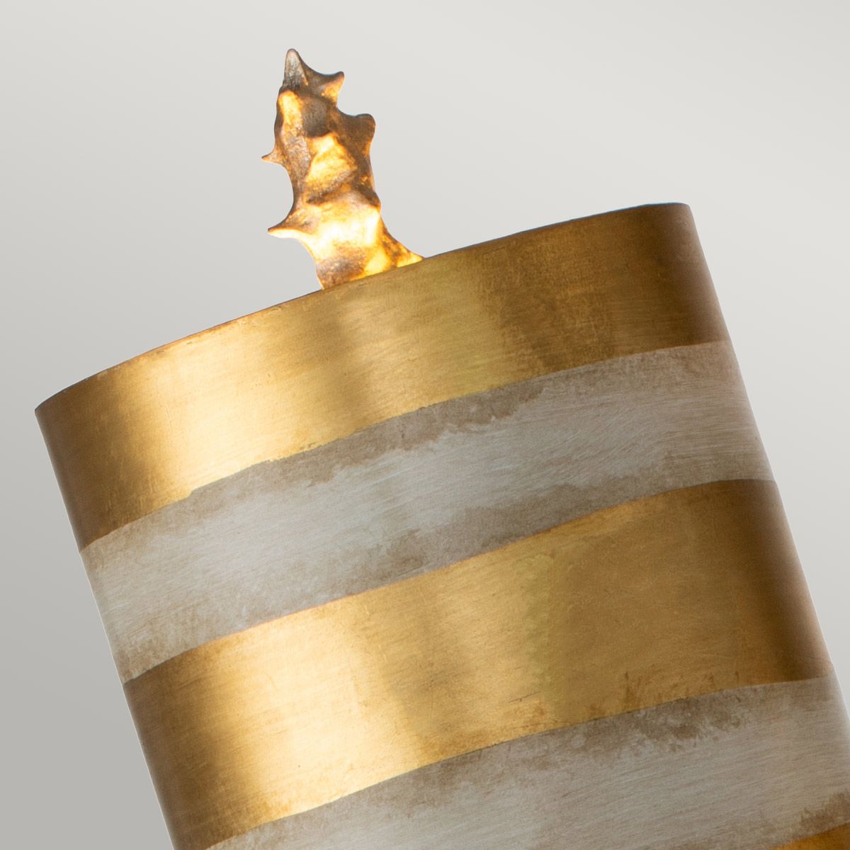 Nettle Luxe Tischlampe mit 2 Lichtern, Blattgold und Taupe - Elsteadlighting - leuchtengrosshandel24