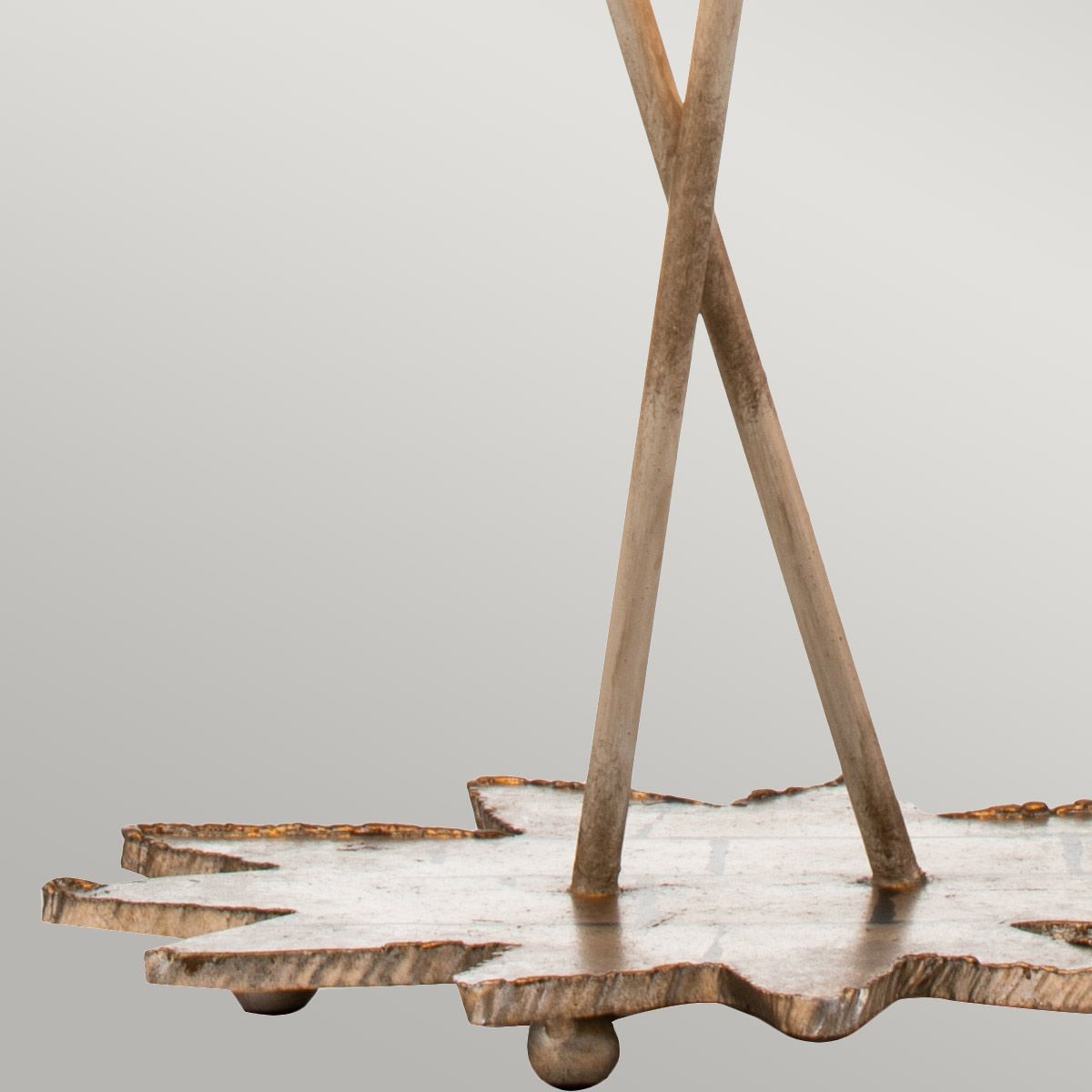 Nettle Luxe Tischlampe mit 2 Lichtern, Blattgold und Taupe - Elsteadlighting - leuchtengrosshandel24