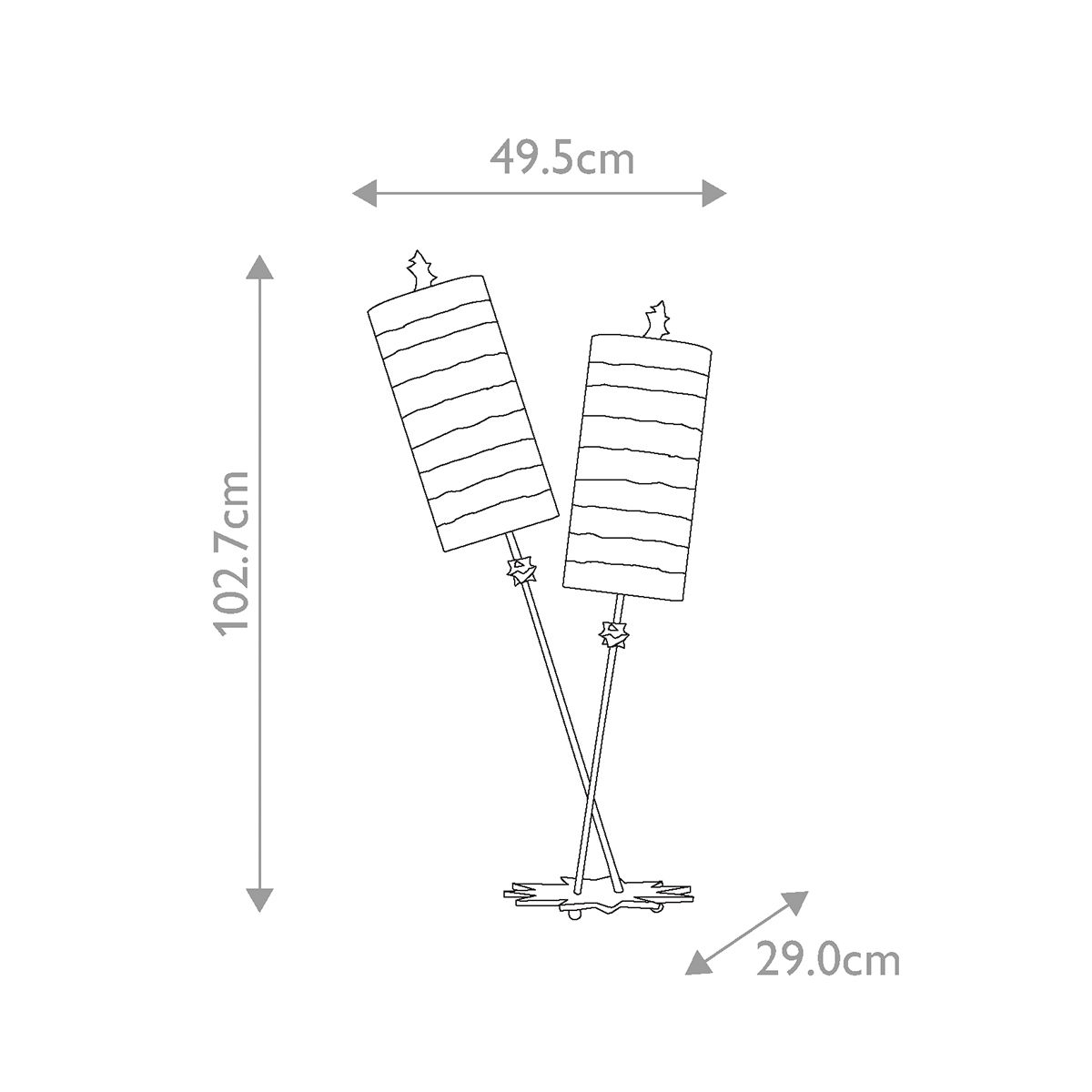 Nettle Luxe Tischlampe mit 2 Lichtern, Blattgold und Taupe - Elsteadlighting - leuchtengrosshandel24