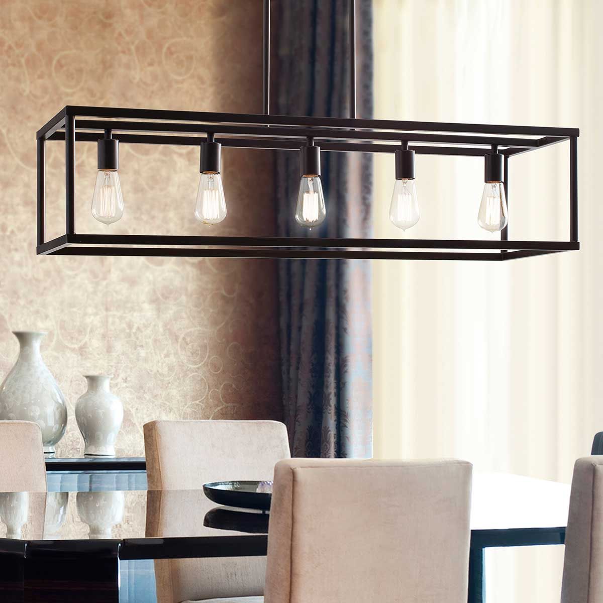New Harbor 5-flammiger Insel-Kronleuchter - Western-Bronze - Elsteadlighting - leuchtengrosshandel24