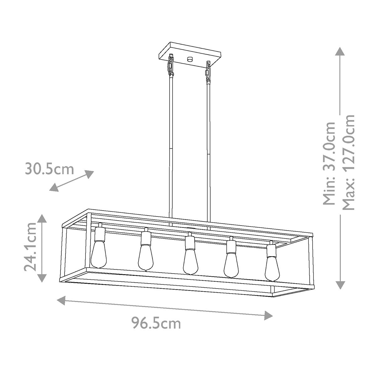 New Harbor 5-flammiger Insel-Kronleuchter - Western-Bronze - Elsteadlighting - leuchtengrosshandel24