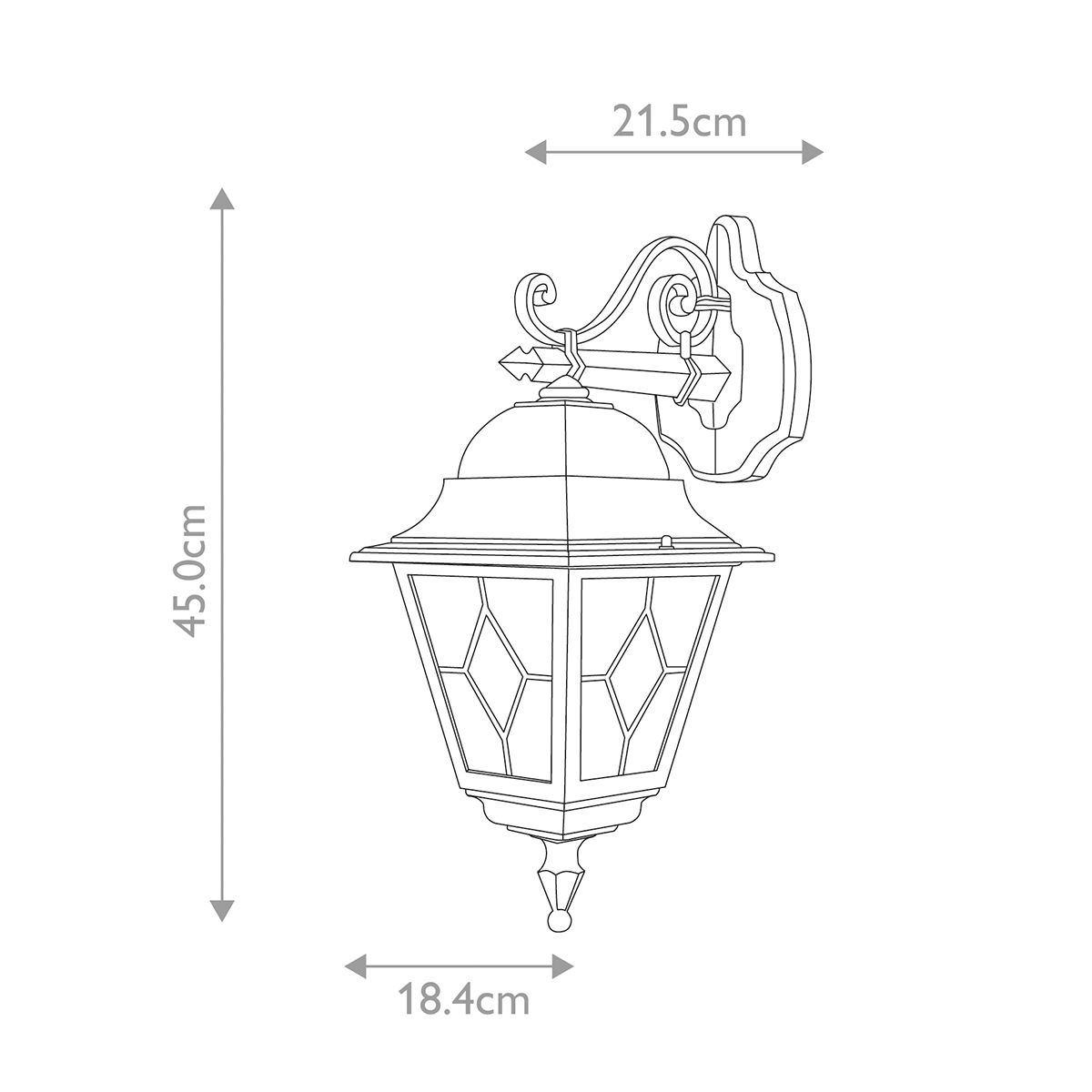 Norfolk 1 - flammige Wandlaterne - Schwarz - Elsteadlighting - NR2 - BLK