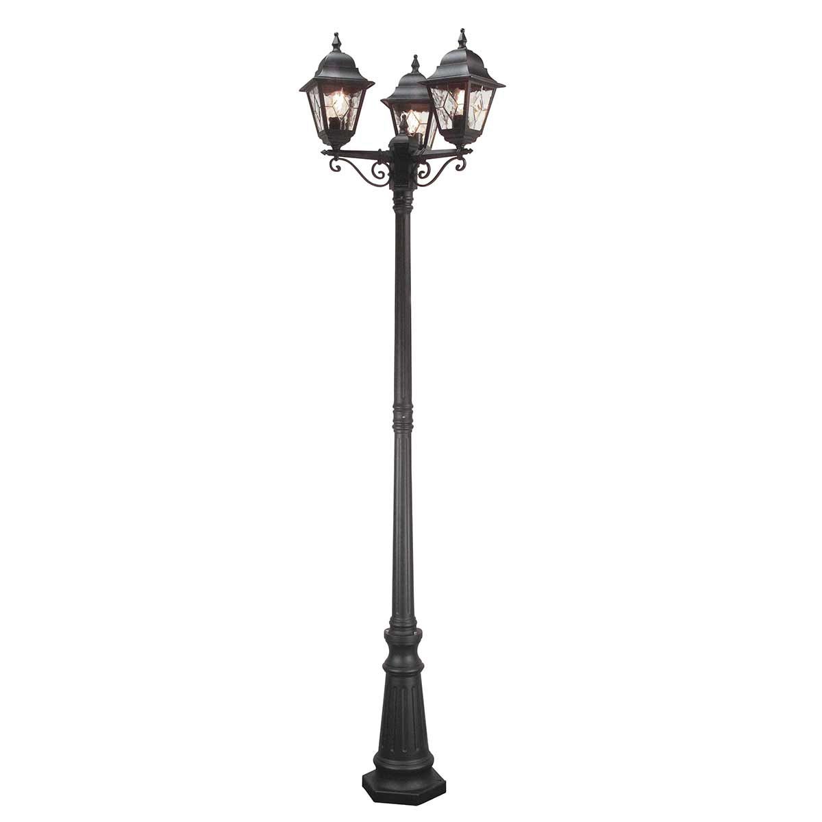 Norfolk Laternenpfahl mit 3 Lichtern, Schwarz - Elsteadlighting - NR8 - BLK
