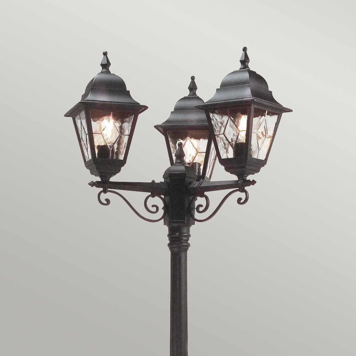 Norfolk Laternenpfahl mit 3 Lichtern, Schwarz - Elsteadlighting - NR8 - BLK
