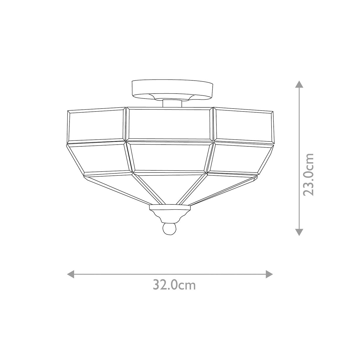 Old Park 2 - flammige Halbdeckenleuchte, poliertes Messing - Elsteadlighting - OLD - PARK - PB