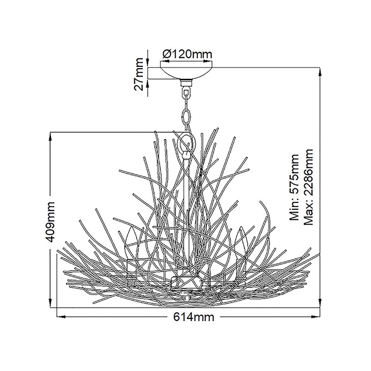 Organique 5 - flammiger Kronleuchter – Olde Bronze - Elsteadlighting - KL - ORGANIQUE5