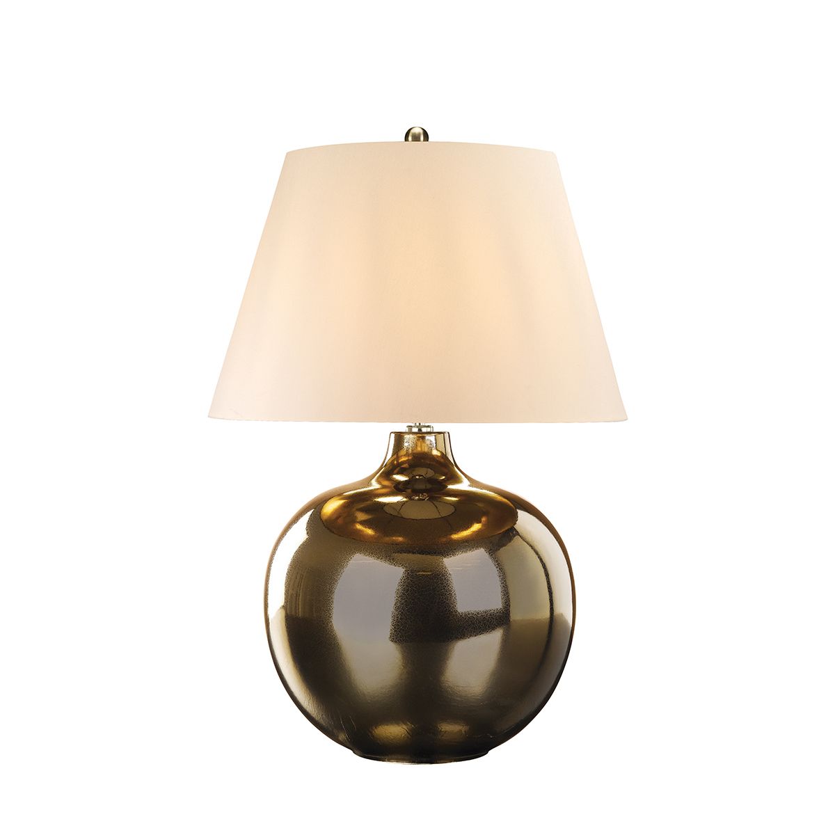 Ottoman 1 - flammige Tischlampe - Schirm in Elfenbein - Bronze Metallic, Schirm in Elfenbein - Elsteadlighting - OTTOMAN - TL - IV
