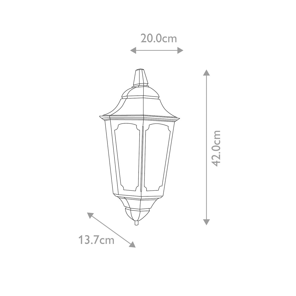 Parish 1 - flammige Halblaterne - Schwarz - Elsteadlighting - PR7 - BLACK
