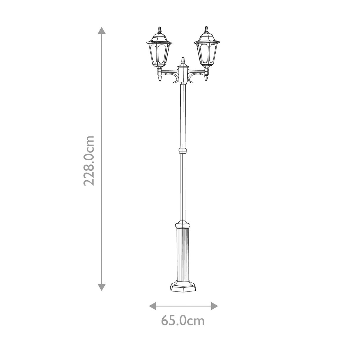 Parish 2 - flammige Doppellaterne - Schwarz - Elsteadlighting - PR8 - BLACK