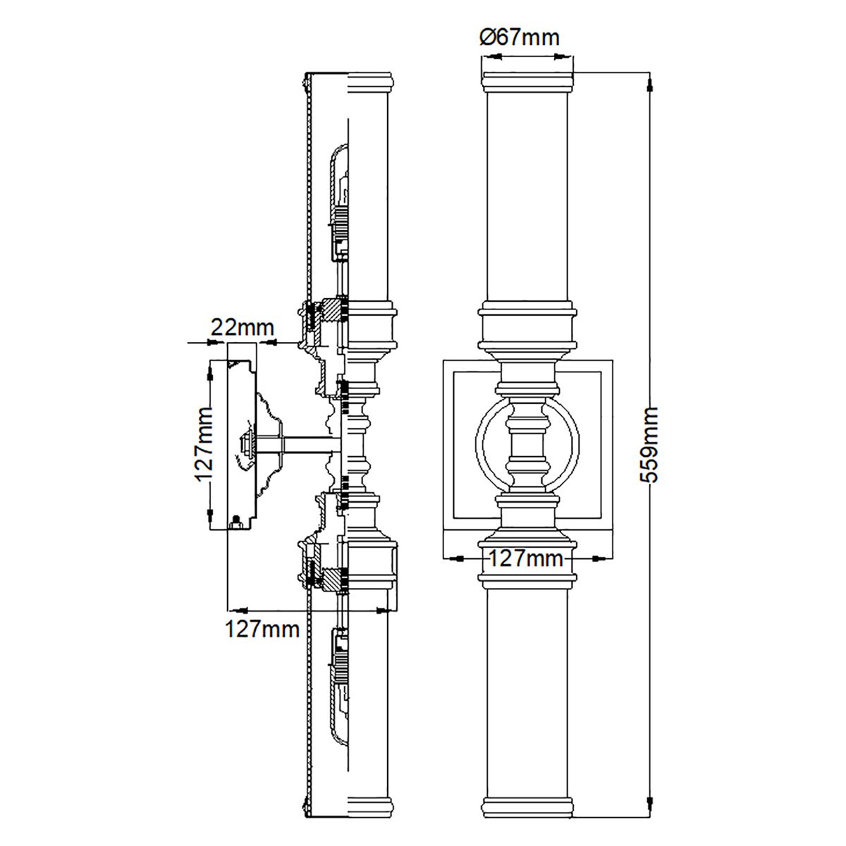 Payne 2 - flammige Wandleuchte - Poliertes Chrom - Elsteadlighting - FE - PAYN - OR2 - BATH