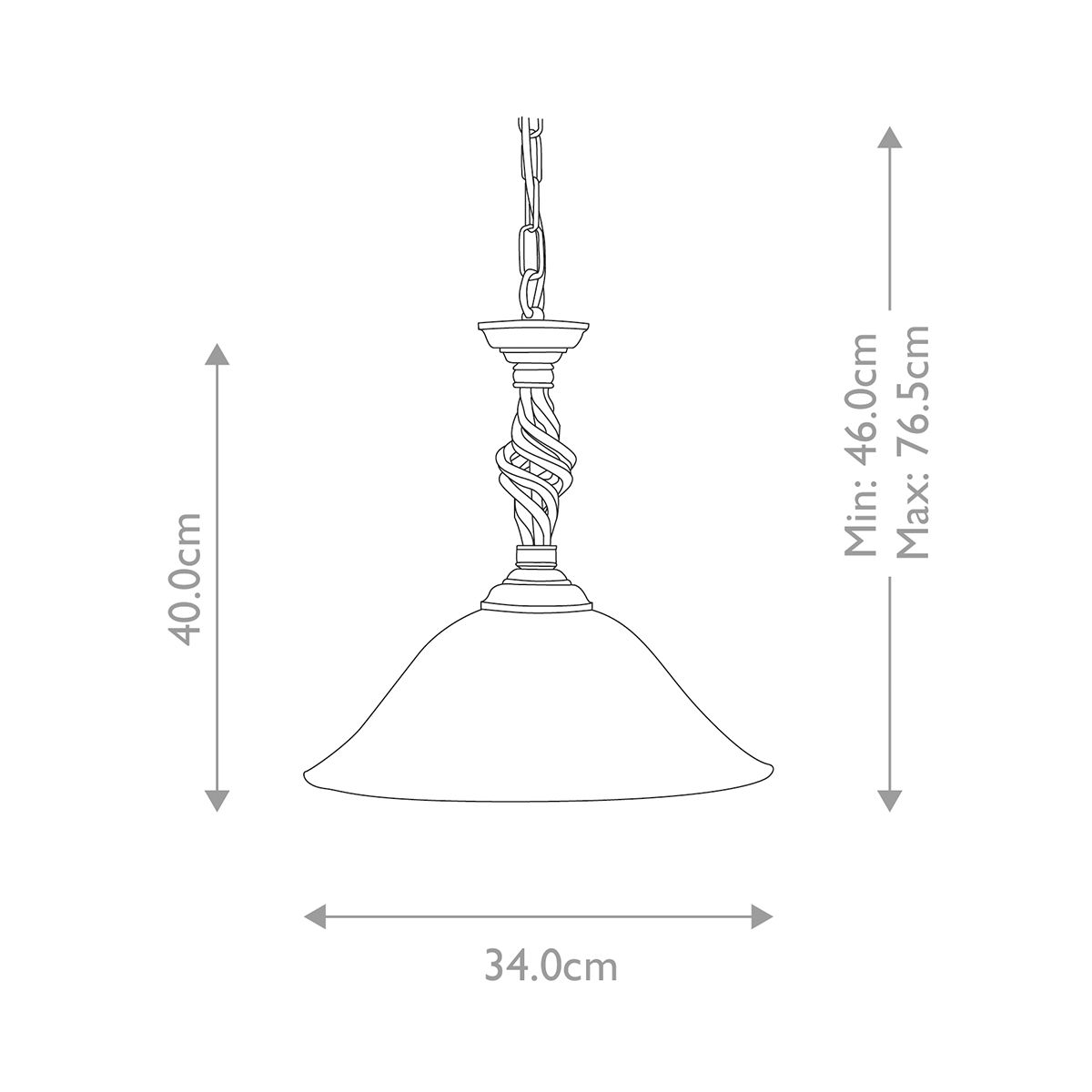 Pembroke 1 - flammige Pendelleuchte - Schwarz - Elsteadlighting - PB - P - BLACK