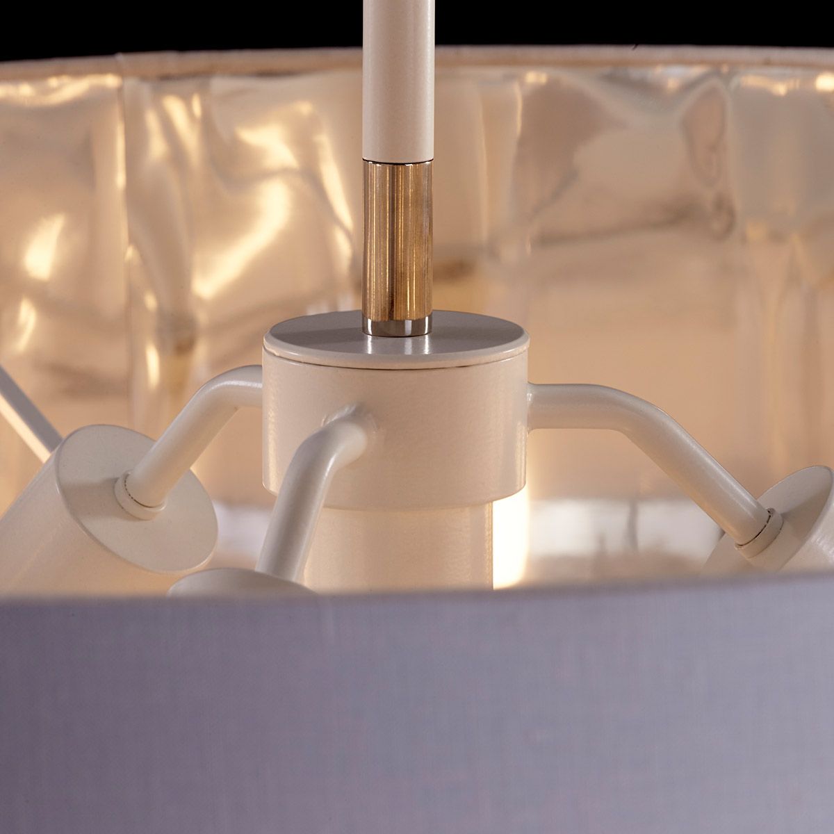 Pendelleuchte Balance 1-flammig - Weiß/Poliertes Nickel mit weißem Schirm - Elsteadlighting - leuchtengrosshandel24