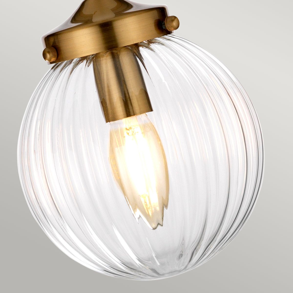 Pendelleuchte Cosmos 1-flammig - Cremefarben lackiertes und gealtertes Messing - Elsteadlighting - leuchtengrosshandel24