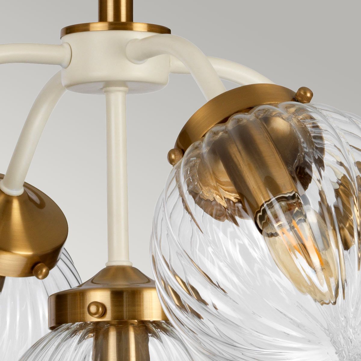 Pendelleuchte Cosmos 5-flammig - Cremefarben lackiertes und gealtertes Messing - Elsteadlighting - leuchtengrosshandel24