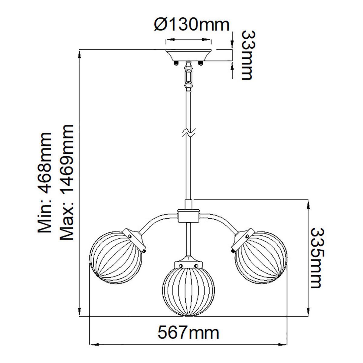 Pendelleuchte Cosmos 5-flammig - Cremefarben lackiertes und gealtertes Messing - Elsteadlighting - leuchtengrosshandel24