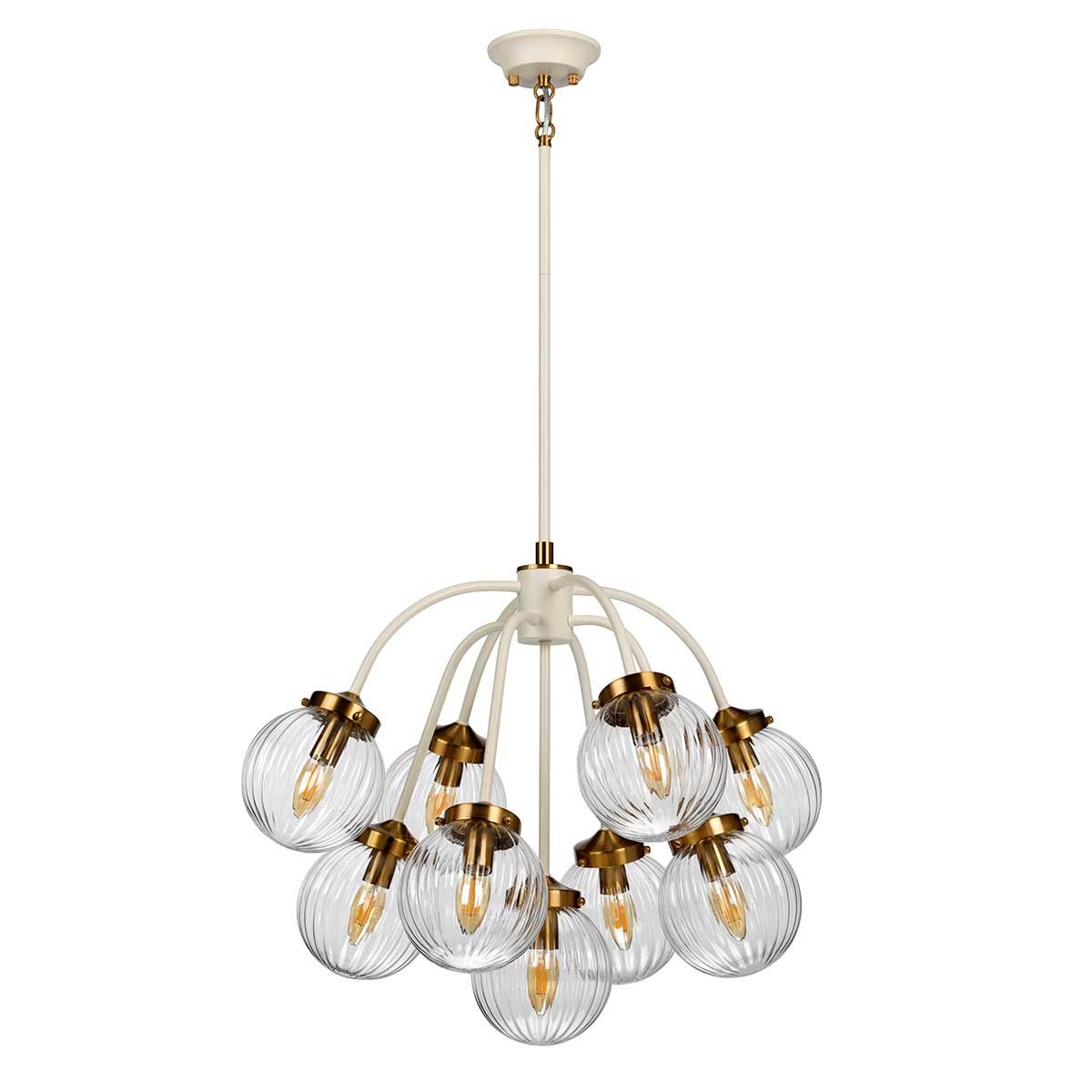 Pendelleuchte Cosmos 9-flammig - Cremefarben lackiertes und gealtertes Messing - Elsteadlighting - leuchtengrosshandel24