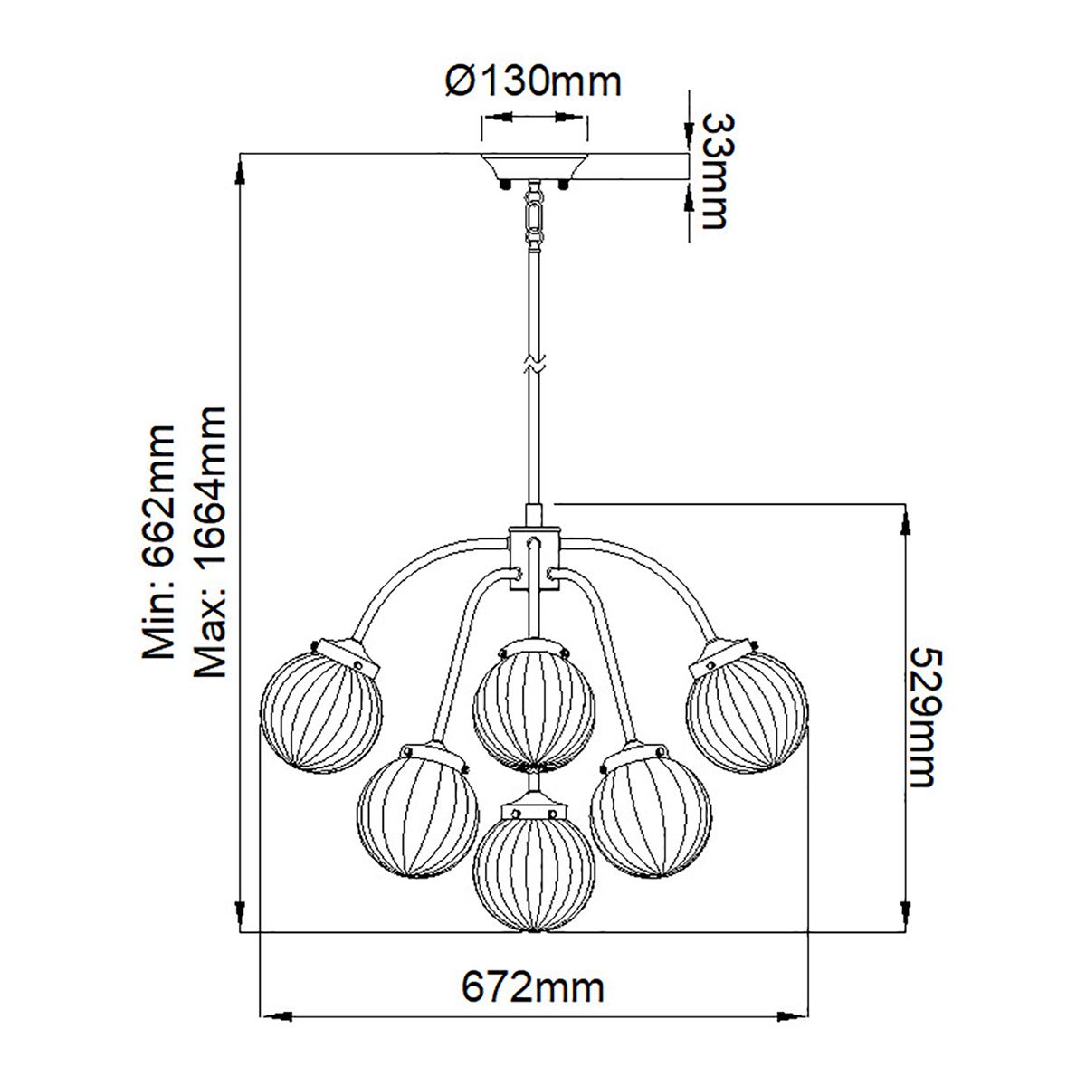 Pendelleuchte Cosmos 9-flammig - Cremefarben lackiertes und gealtertes Messing - Elsteadlighting - leuchtengrosshandel24