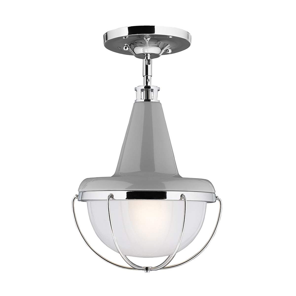 Pendelleuchte Livingston 1-flammig, Nickel poliert - Elsteadlighting - leuchtengrosshandel24