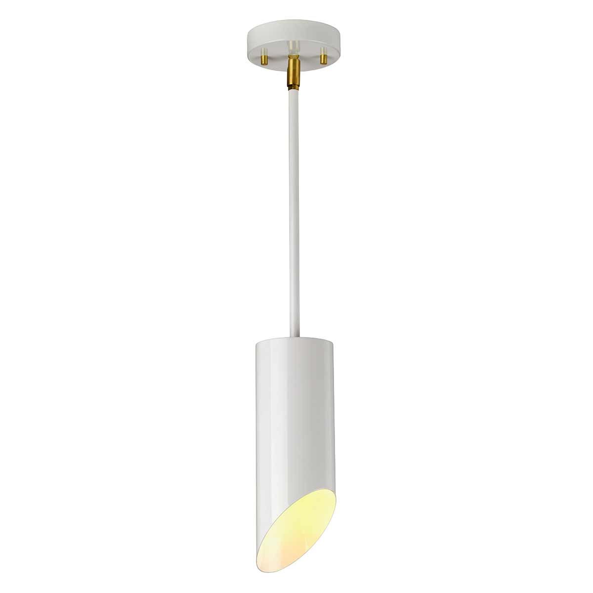 Pendelleuchte Quinto 1 - flammig - Messing in gealtertem Weiß - Elsteadlighting - QUINTO1P - WAB