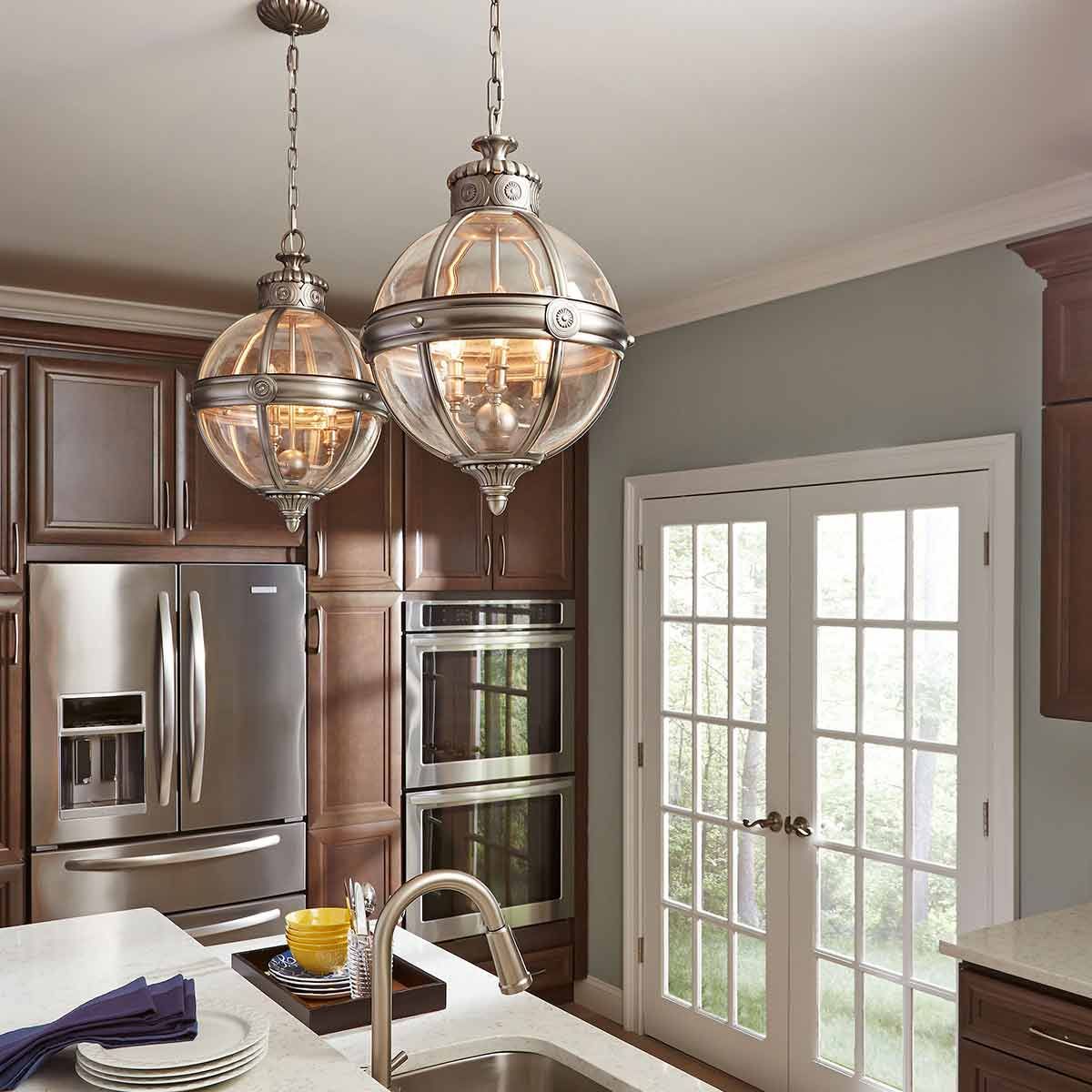 Pendelleuchter Adams mit 3 Lichtern, Antik-Nickel - Elsteadlighting - leuchtengrosshandel24