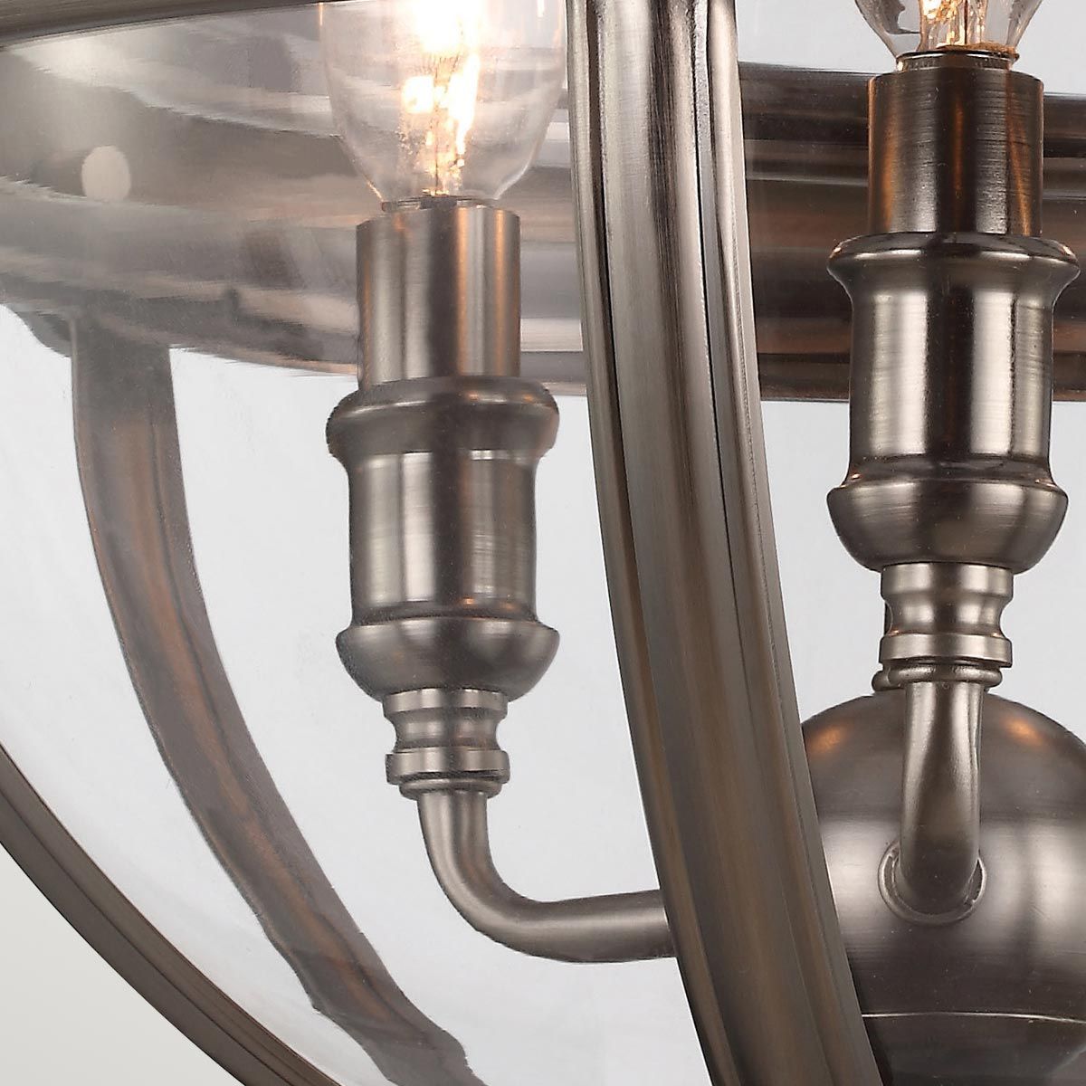 Pendelleuchter Adams mit 3 Lichtern, Antik-Nickel - Elsteadlighting - leuchtengrosshandel24