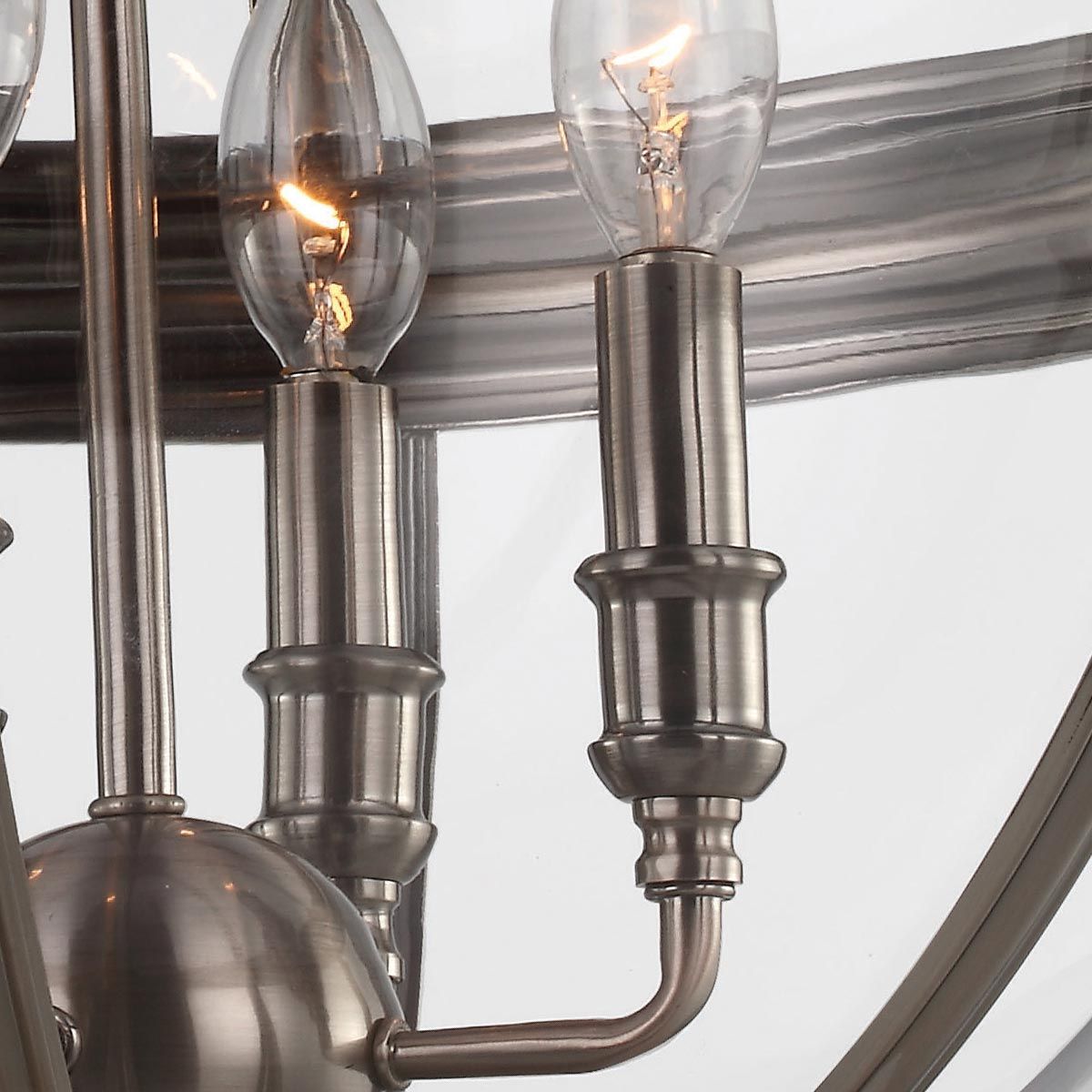 Pendelleuchter Adams mit 4 Lichtern, Antik-Nickel - Elsteadlighting - leuchtengrosshandel24