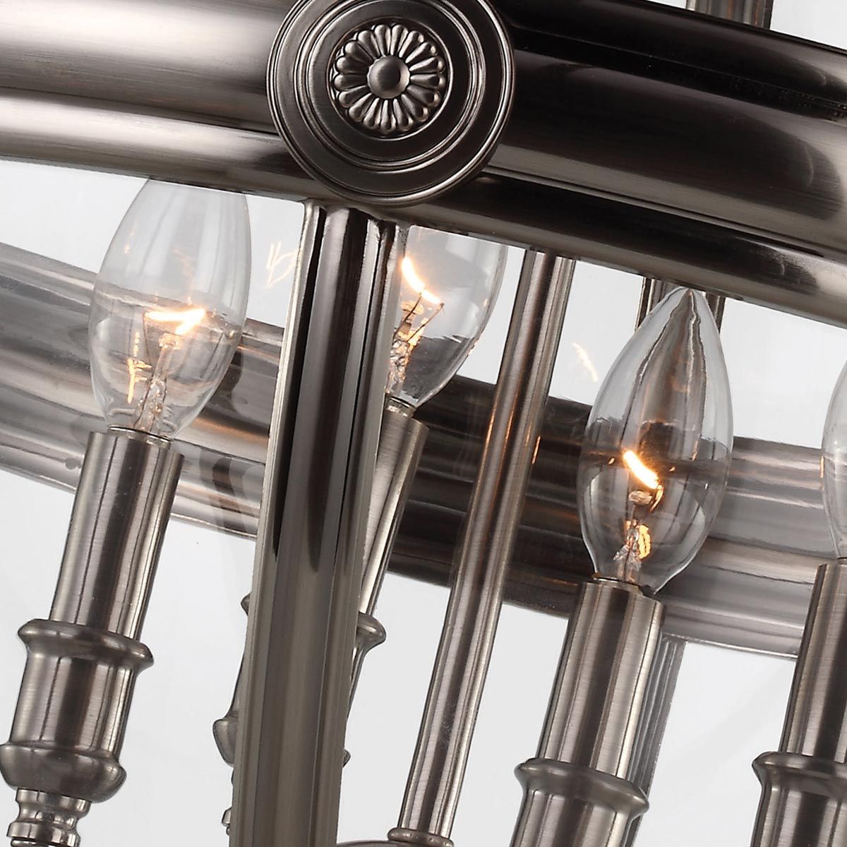 Pendelleuchter Adams mit 4 Lichtern, Antik-Nickel - Elsteadlighting - leuchtengrosshandel24