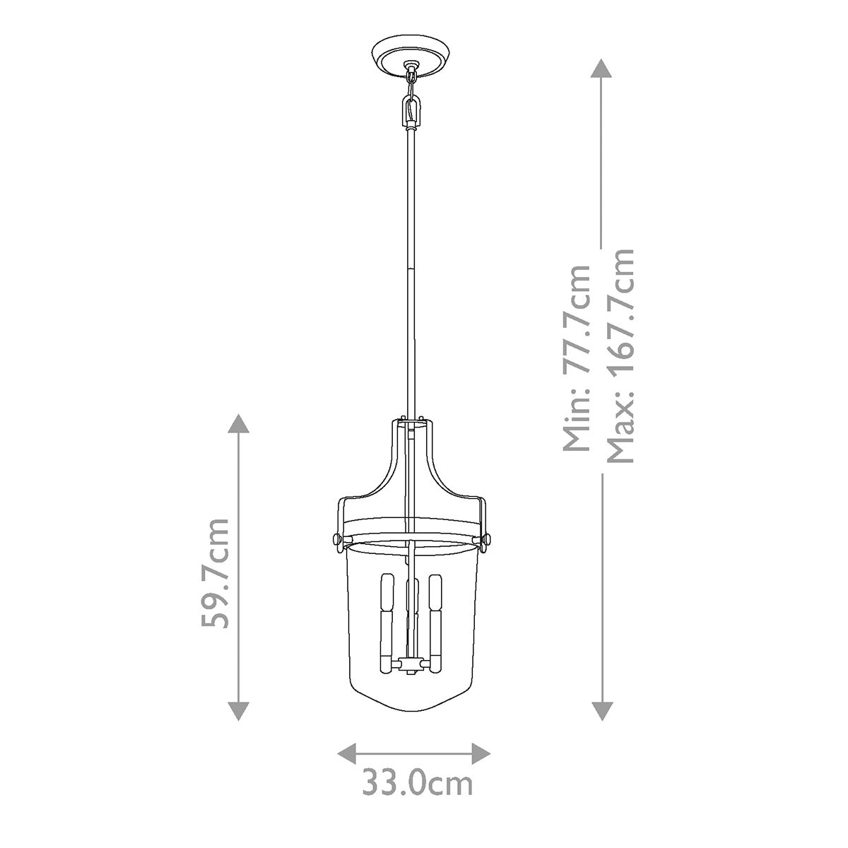 Penn Station 3 - flammige Pendelleuchte - Western - Bronze - Elsteadlighting - QZ - PENN - STATION - M - WT