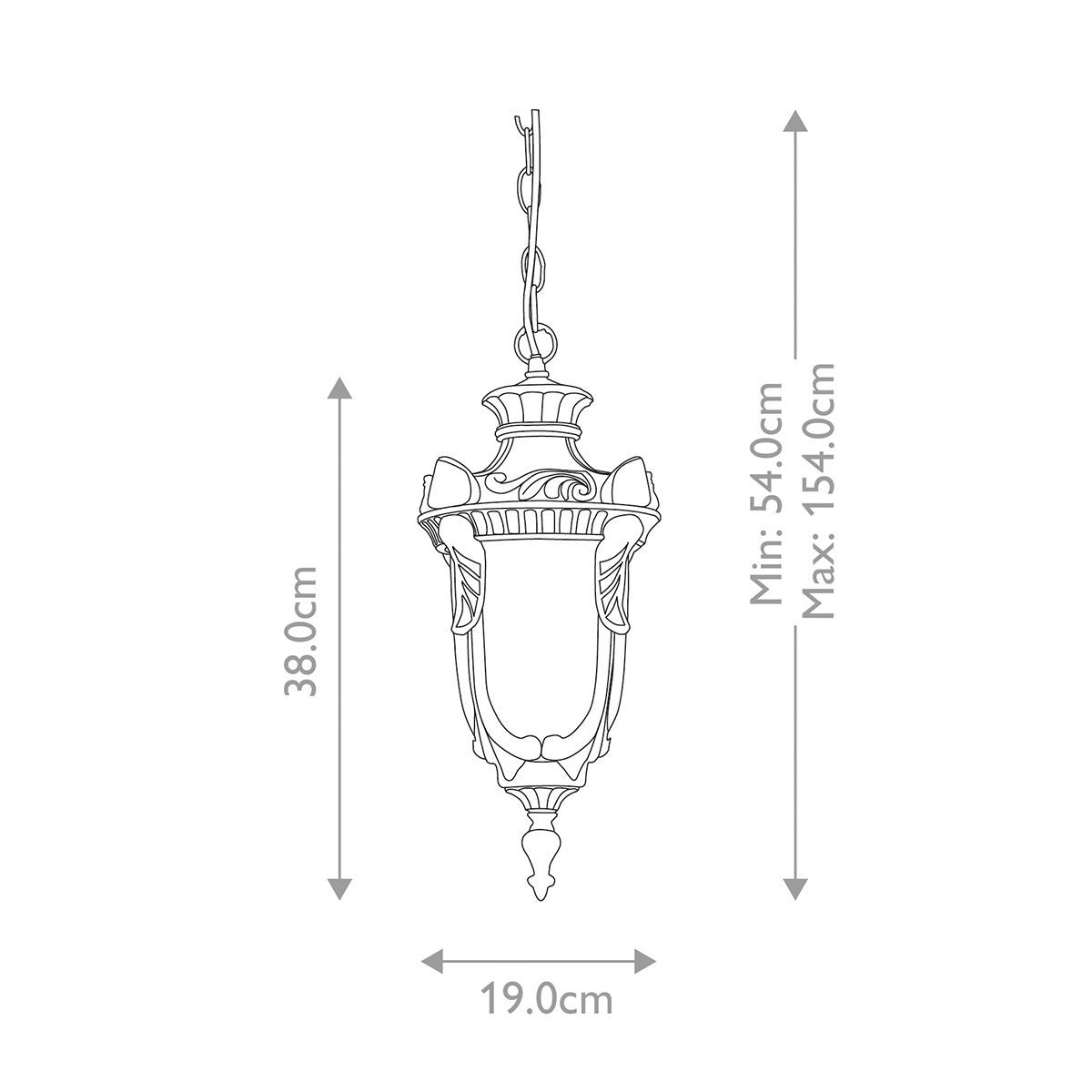 Philadelphia 1 - flammige mittelgroße Kettenlaterne - Altbronze - Elsteadlighting - PH8 - M - OB