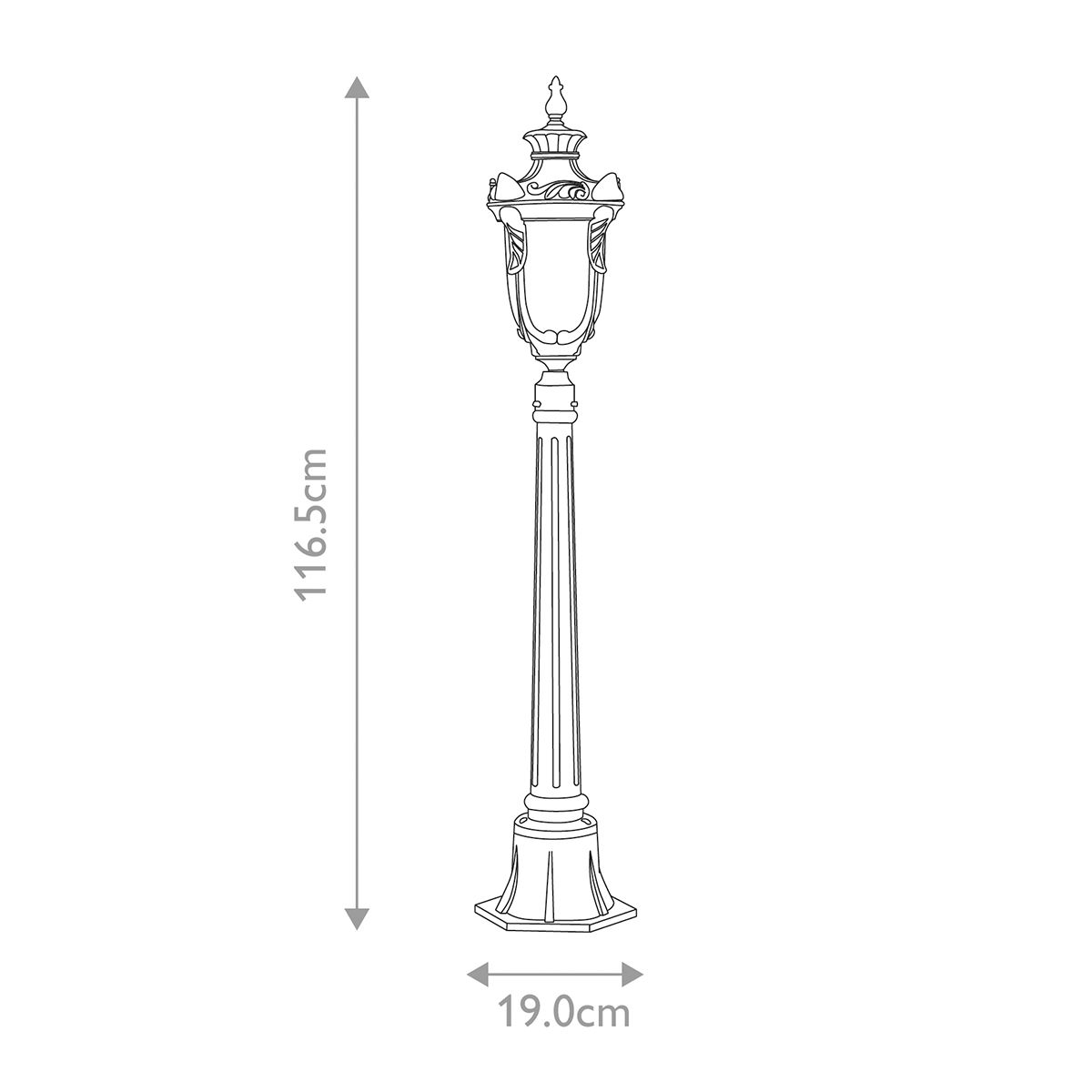 Philadelphia 1 - flammige, mittelgroße Säule - Altbronze - Elsteadlighting - PH4 - M - OB
