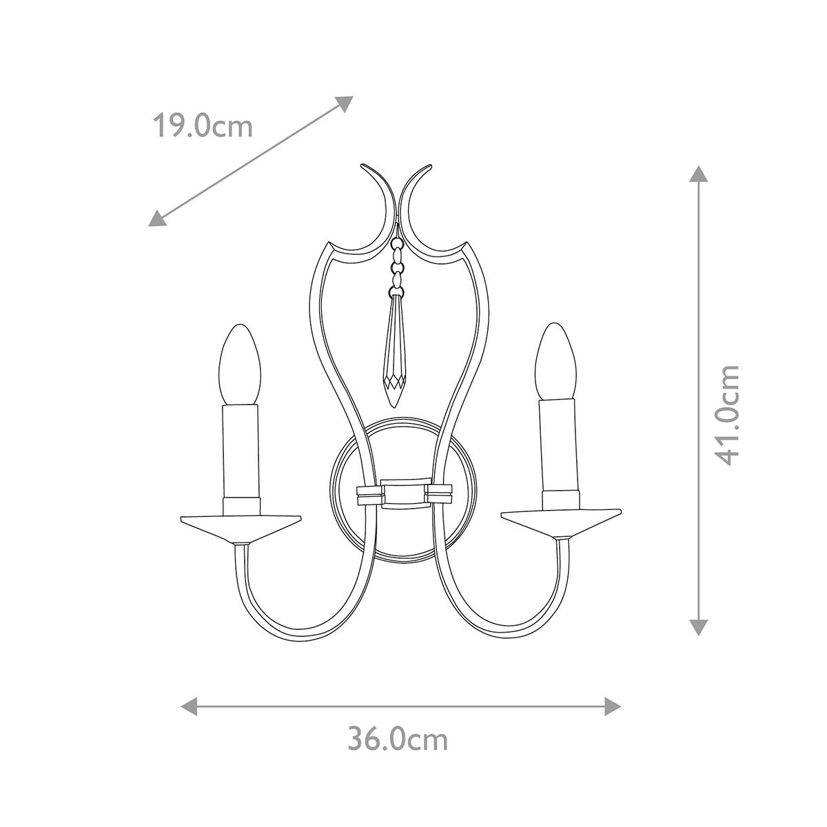 Pimlico 2 - flammige Wandleuchte - Dunkelbronze - Elsteadlighting - PM2 - DB