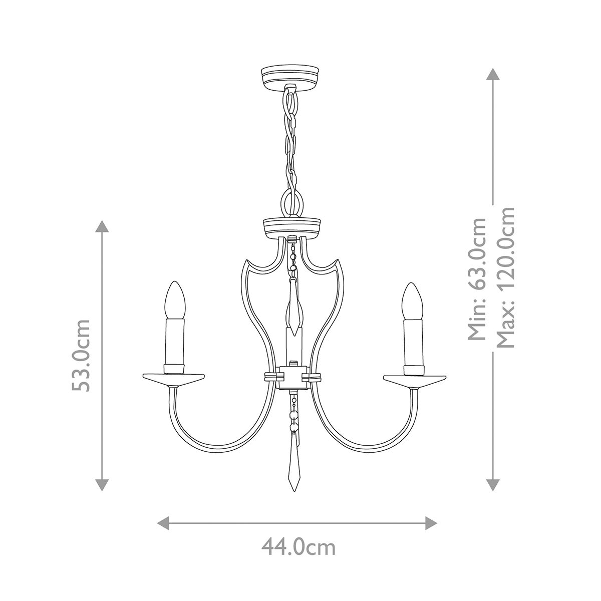Pimlico Kronleuchter mit 3 Lichtern, dunkle Bronze - Elsteadlighting - PM3 - DB