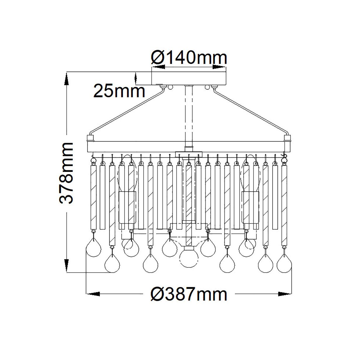 Piper 3 - flammige Halbeinbauleuchte - Poliertes Chrom - Elsteadlighting - KL - PIPER - SF - PC