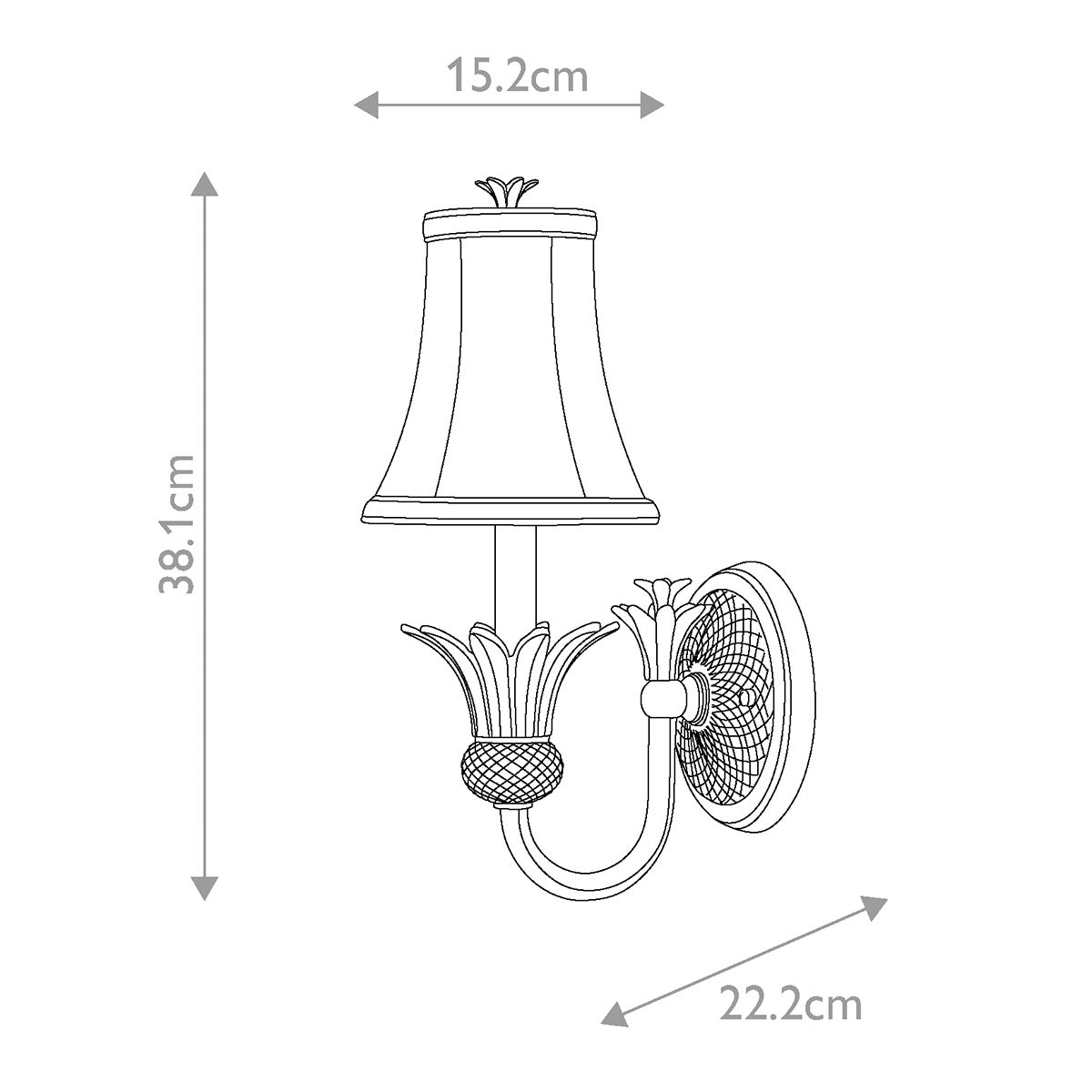 Plantation 1 - flammige Wandleuchte - Perlbronze - Elsteadlighting - HK - PLANT1 - PZ