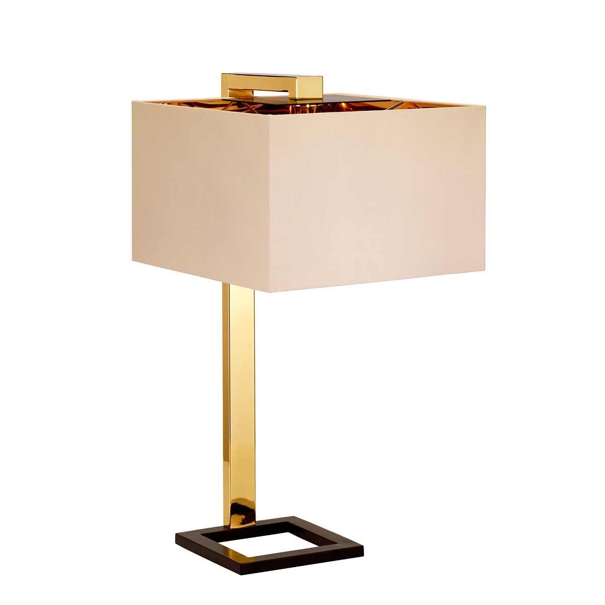 Plein 1 - flammige Tischlampe - Dunkelbraun/Poliertes Gold - Elsteadlighting - PLEIN - TL