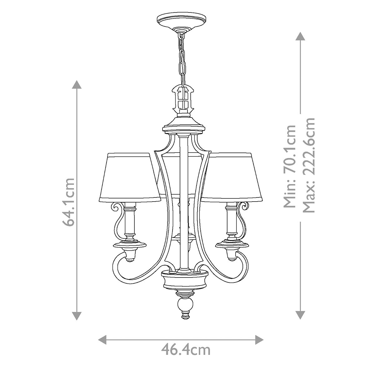 Plymouth Kronleuchter mit 3 Lichtern, alte Bronze - Elsteadlighting - HK - PLYMOUTH3