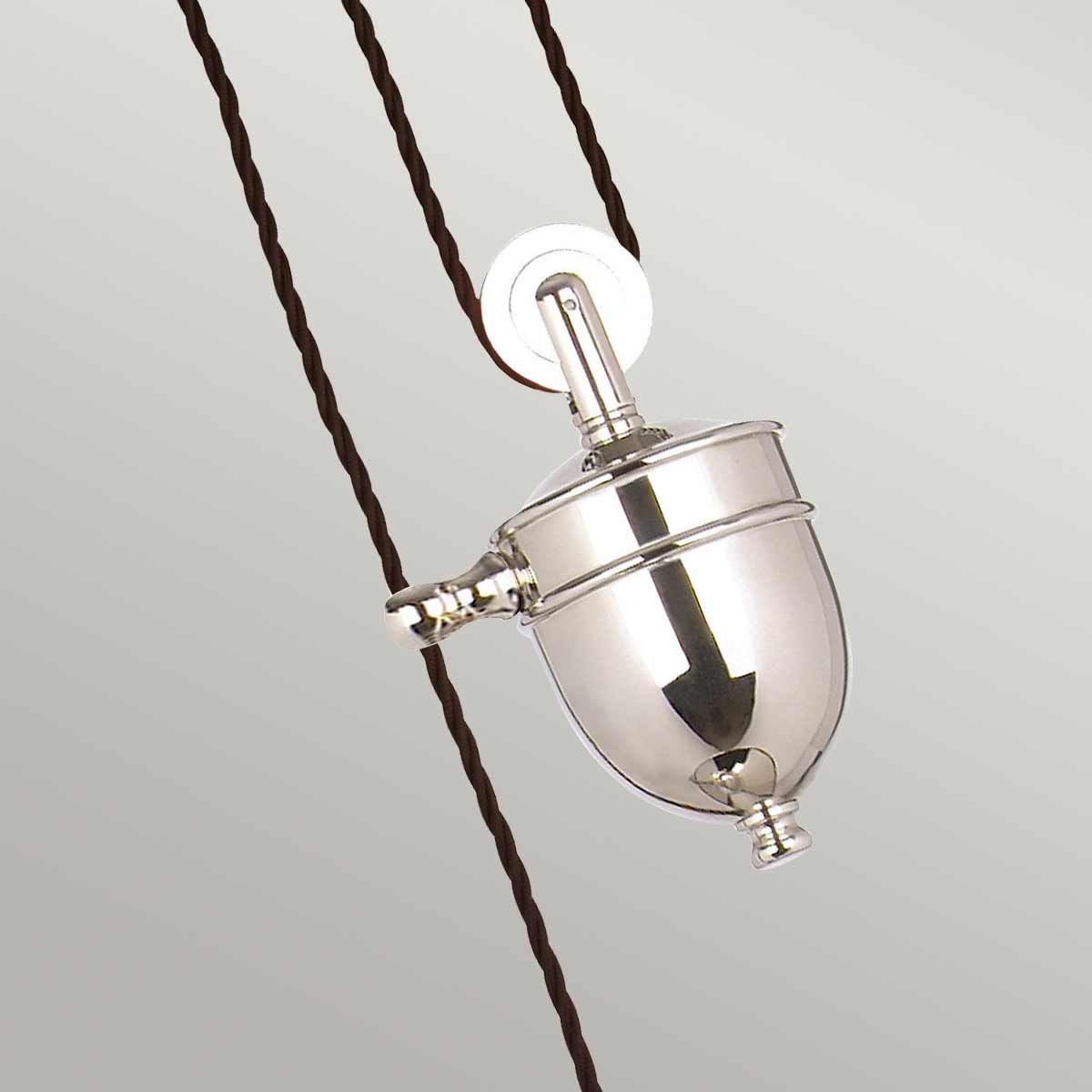 Provence Pendelleuchte mit 1 Licht, „Rise and Fall“, poliertes Nickel - Elsteadlighting - PV - P - PN