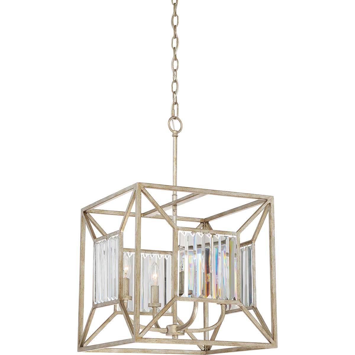 Quadratische Pendelleuchte Lakeside mit 4 Lichtern, Vintage-Gold - Elsteadlighting - leuchtengrosshandel24