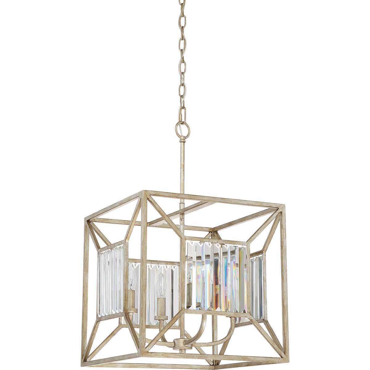 Quadratische Pendelleuchte Lakeside mit 4 Lichtern, Vintage-Gold - Elsteadlighting - leuchtengrosshandel24