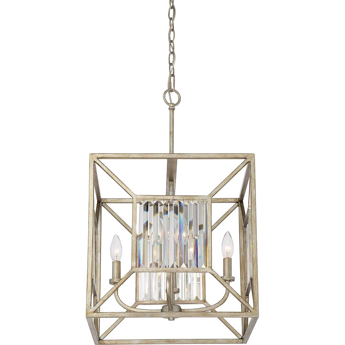 Quadratische Pendelleuchte Lakeside mit 4 Lichtern, Vintage-Gold - Elsteadlighting - leuchtengrosshandel24