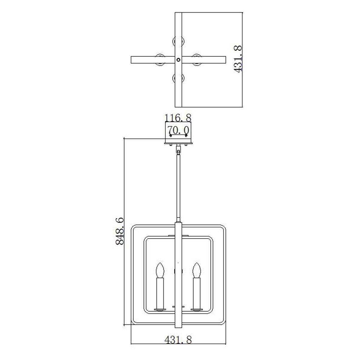Quentin Kronleuchter mit 4 hohen Lichtern, Buckeye - Bronze - Elsteadlighting - HK - QUENTIN - 4P - B