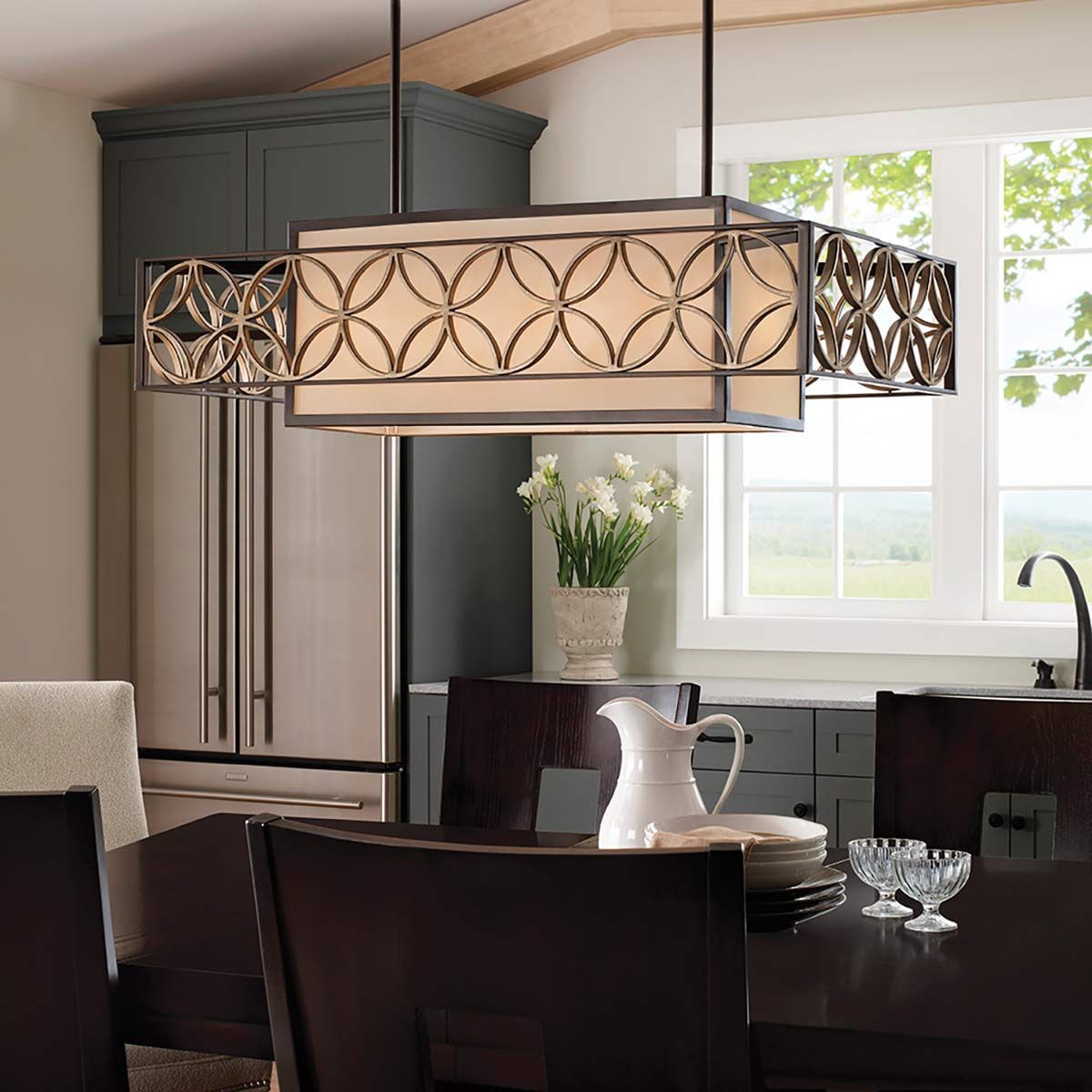 Remy Pendelleuchte mit 4 Lichtern - Heritage Bronze/Parissiene Gold - Elsteadlighting - FE - REMY - P - A