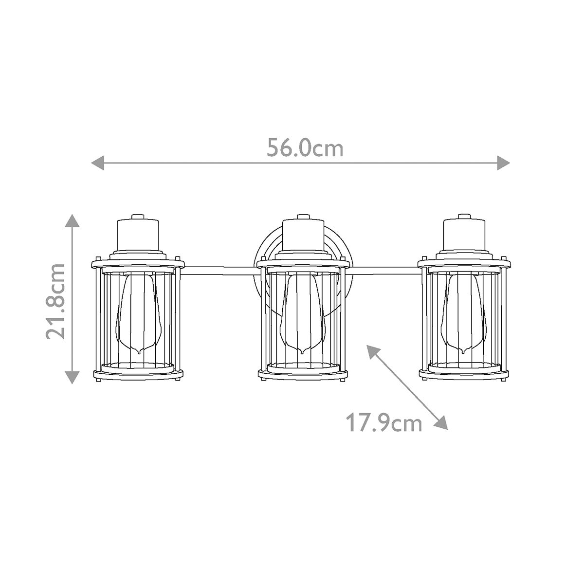 Riggs 3 - flammige Wandleuchte - Verwittertes Messing - Elsteadlighting - QZ - RIGGS3 - BATH - WS