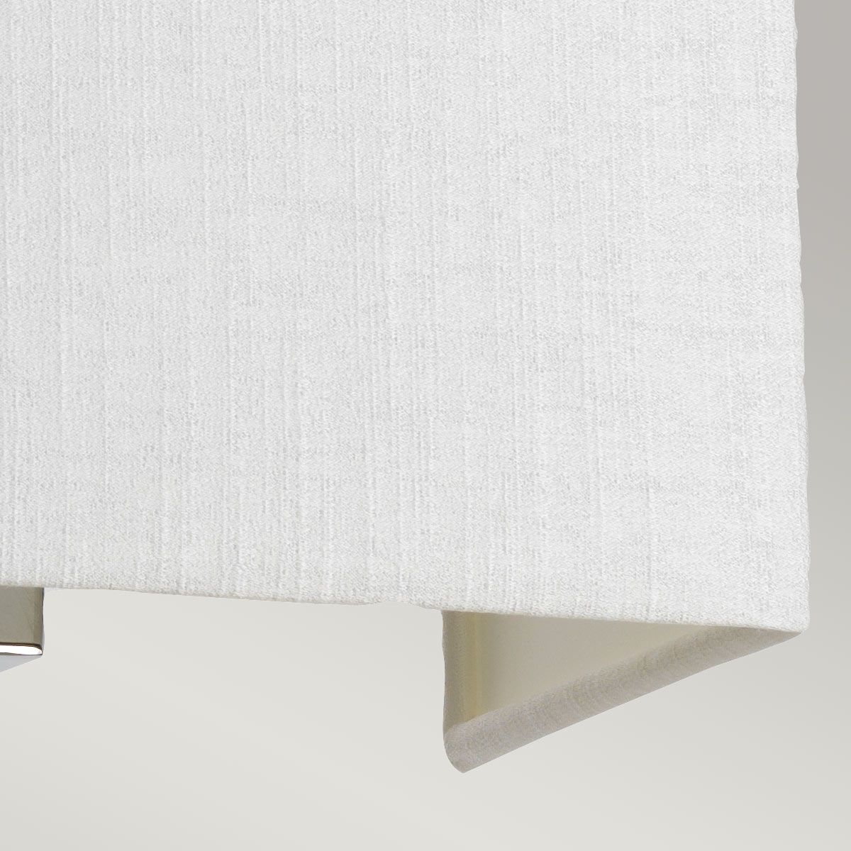 Riley mittelgroße, rechteckige Wandleuchte mit polierter Chrom - Rückplatte und elfenbeinfarbenem Lampenschirm - Elsteadlighting - DL - RILEY - M - IV - PC