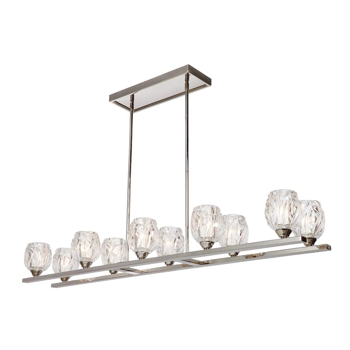 Rubin 10 - flammiger Insel - Kronleuchter - Poliertes Nickel - Elsteadlighting - FE - RUBIN - ISLE
